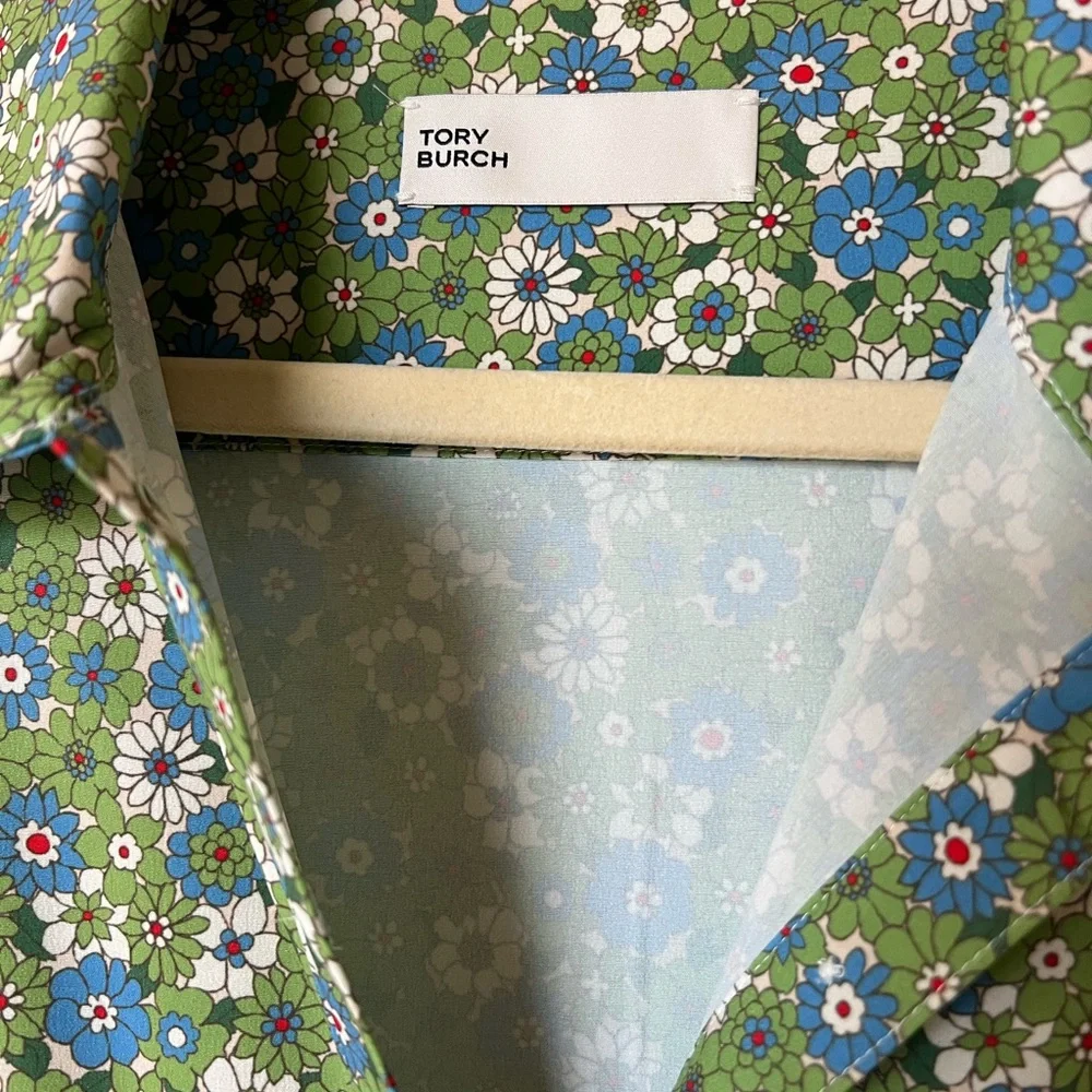 Tory Burch Green and Blue Floral Golf Dress - Picture 2 of 5